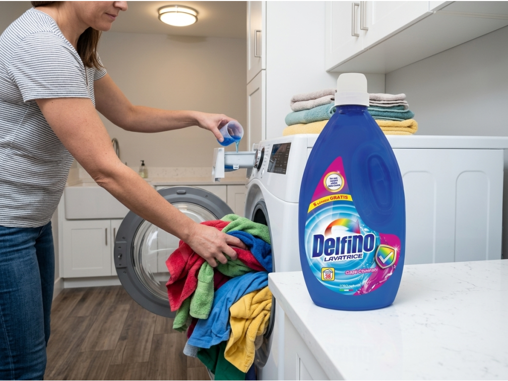 Použití Delfino Capi Colorati prací gel na barevné prádlo 38 praní, 1,75 l