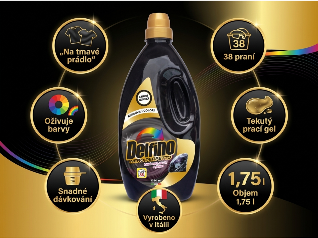 Delfino Nero Perfetto – výhody pracího gelu na tmavé prádlo