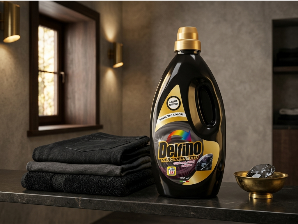 Delfino Nero Perfetto v prostředí moderní prádelny