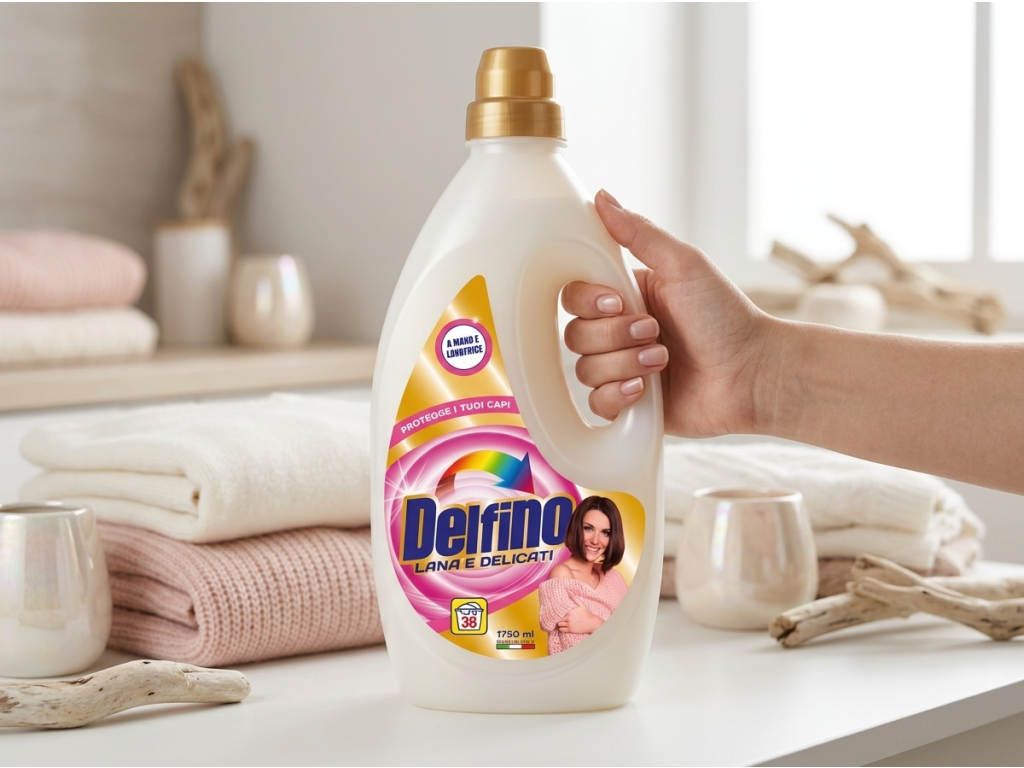 Delfino prací gel na vlnu a jemné prádlo 38 praní, 1,75 l - praktické balení
