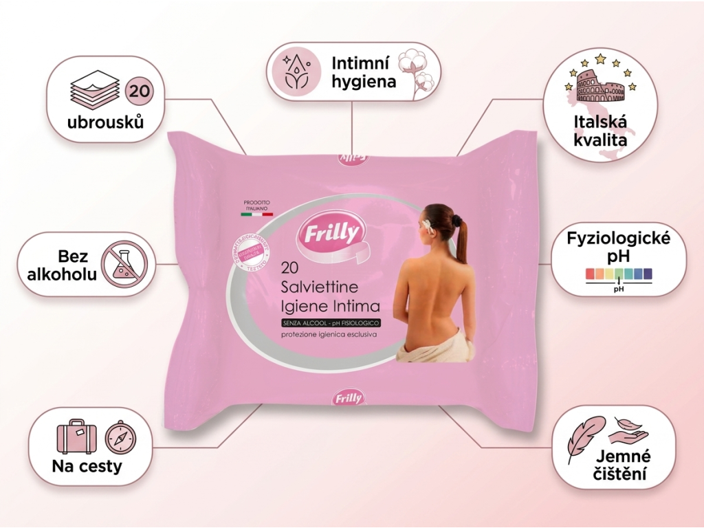Frilly intimní čisticí ubrousky bez alkoholu 20 ks - přehled výhod