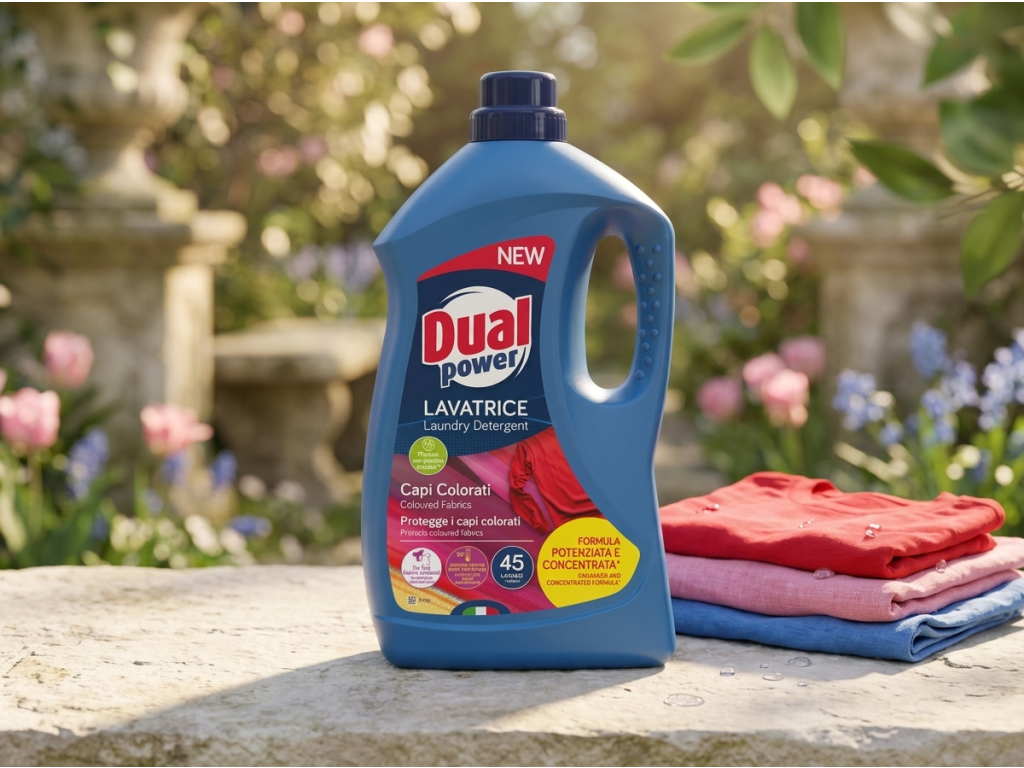 Dual Power Colorati prací gel na barevné prádlo 45 praní, 1,8 l - péče o barvy