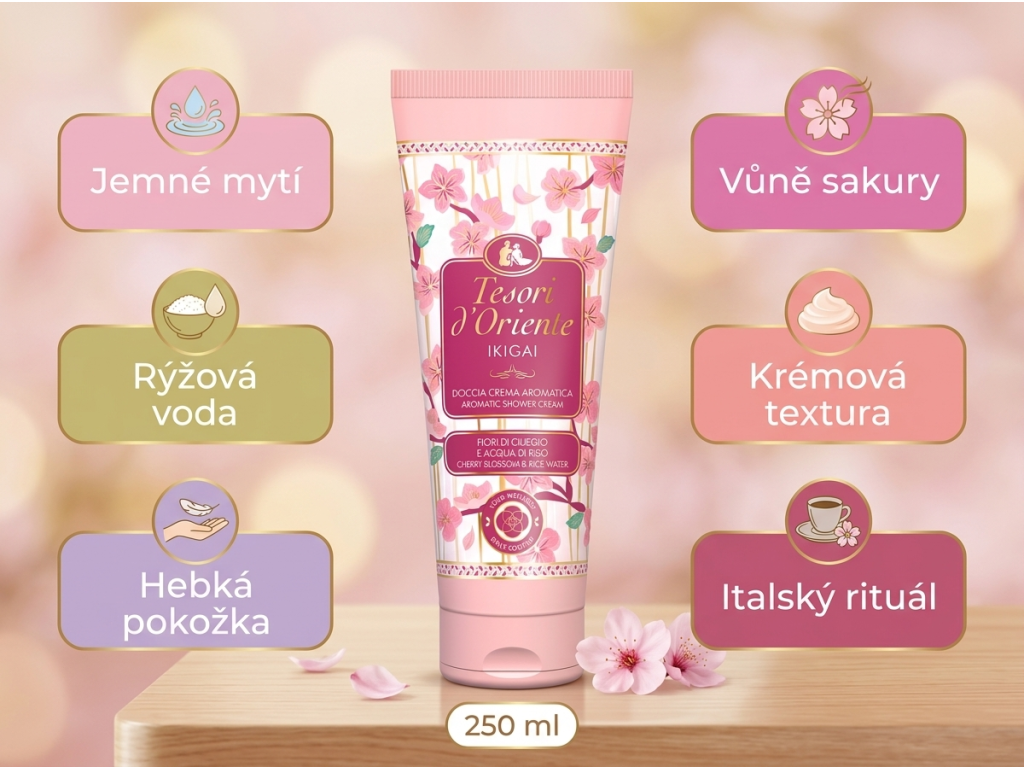 Tesori d'Oriente Ikigai - benefity sprchového gelu