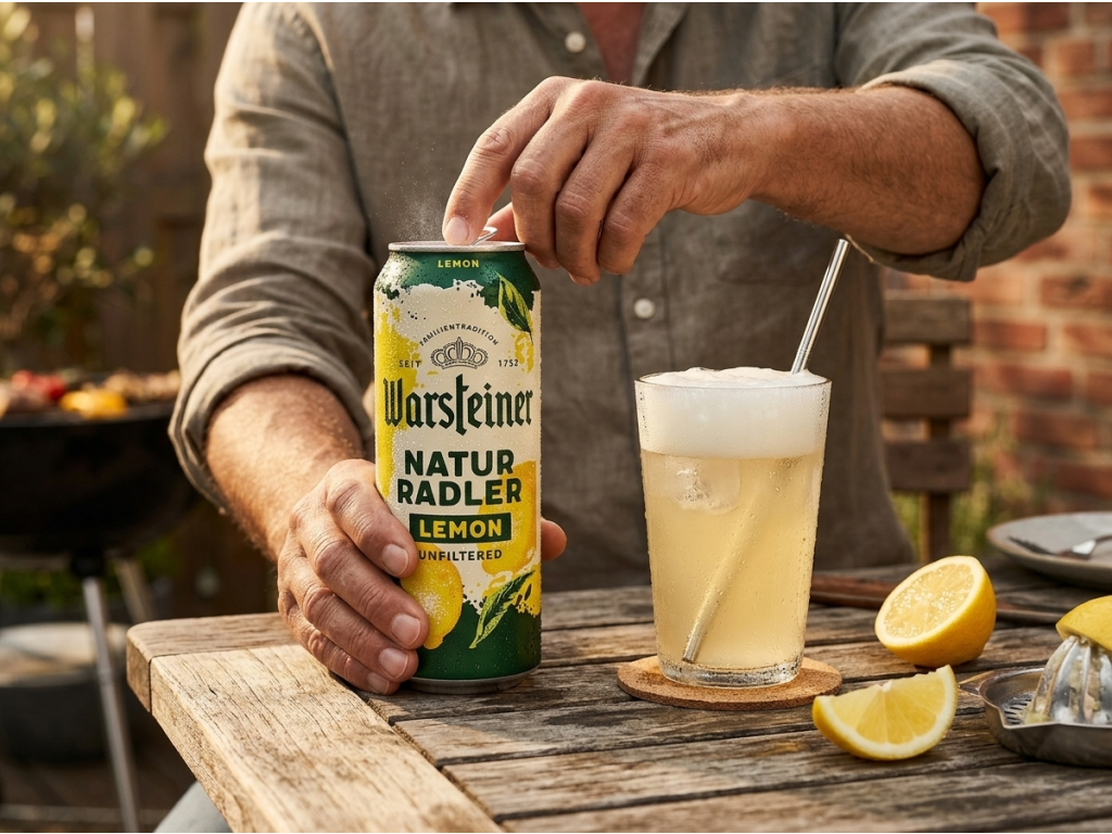 Warsteiner Lemon Radler citronový radler 2,0 %, 500 ml - podávání