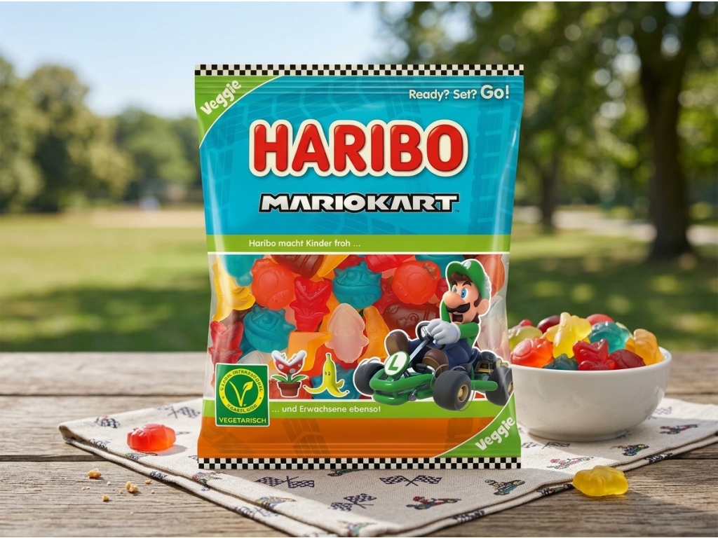 Haribo Mario Kart vegetariánské želé bonbony 160 g - mlsání v přírodě