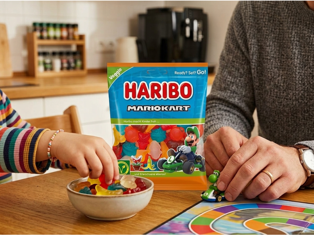 Haribo Mario Kart vegetariánské želé bonbony 160 g - společné mlsání
