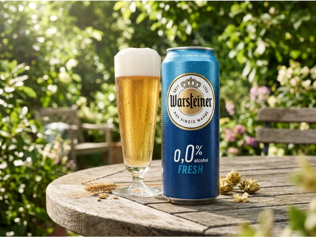 Warsteiner FRESH nealkoholické pivo 0,0 %, 0,5 l - venkovní osvěžení