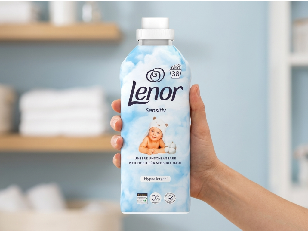Lenor Sensitiv koncentrovaná aviváž 38 praní, 798 ml - balení v ruce