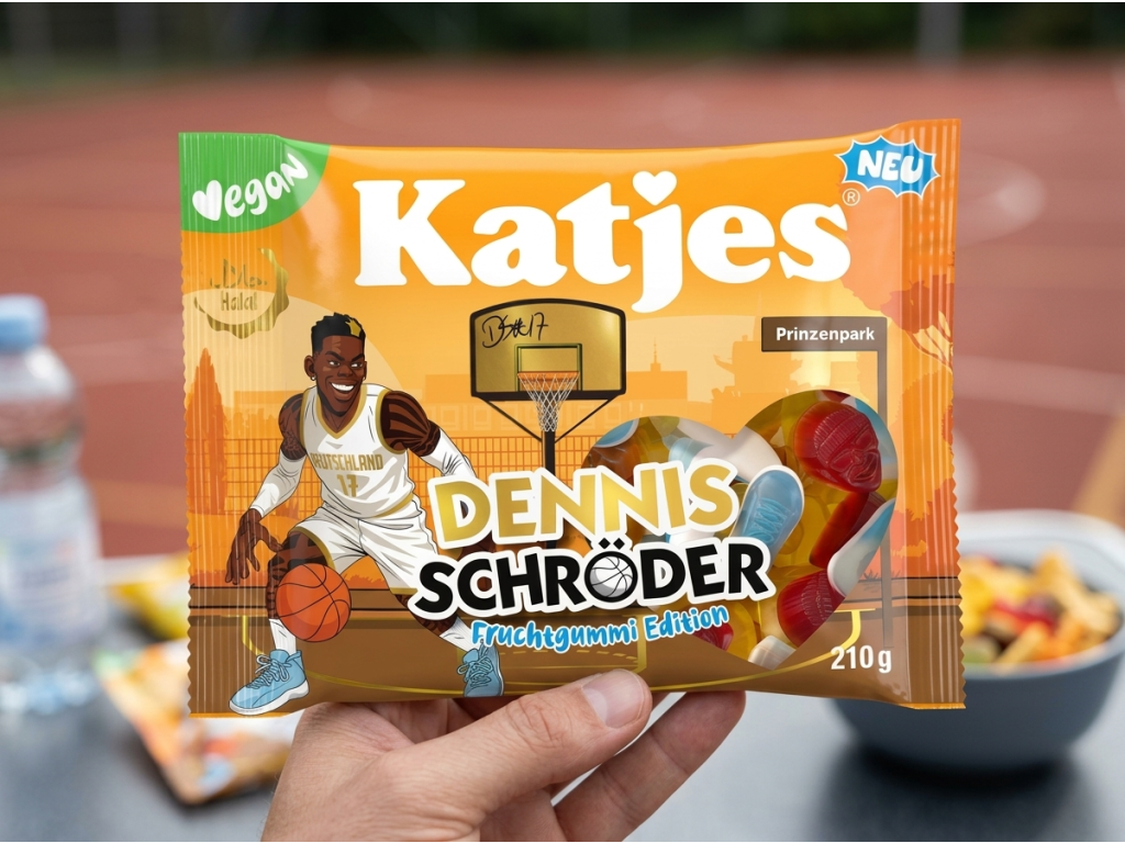 Katjes Dennis Schröder ovocné želé 210 g - balení v ruce