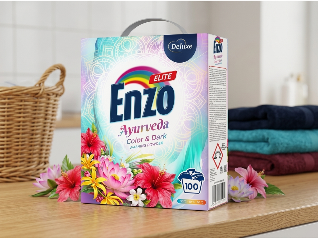 Enzo Elite Ayurveda Color & Dark v prostředí čistého prádla