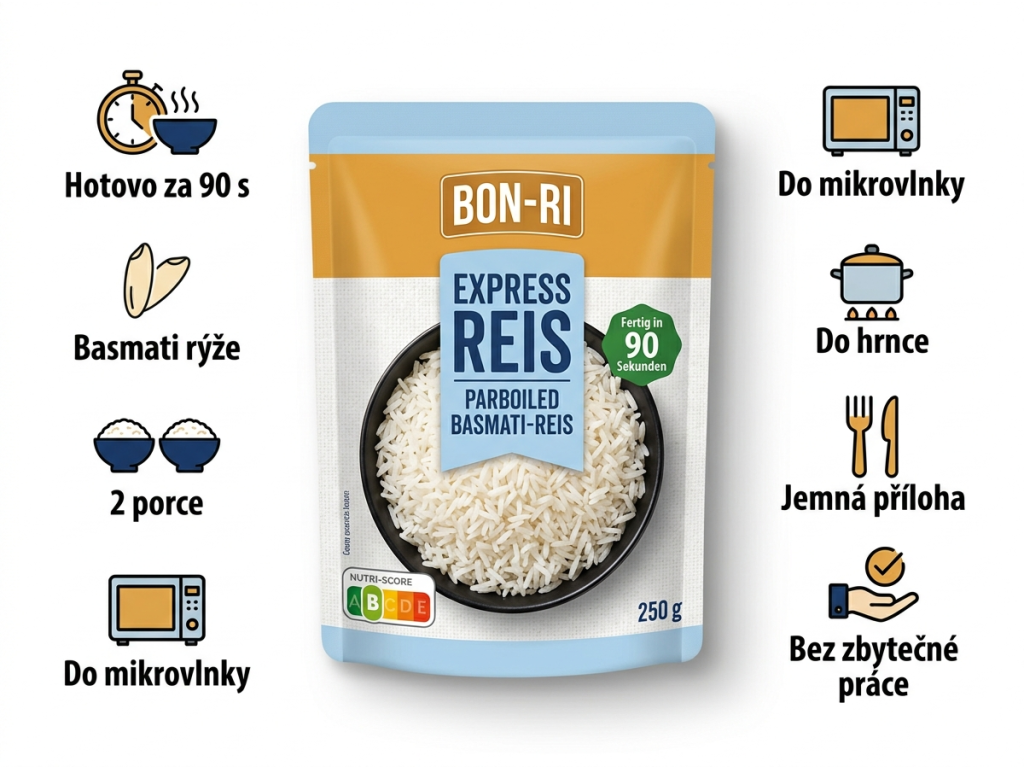 BON-RI expresní basmati rýže 250 g - hlavní výhody
