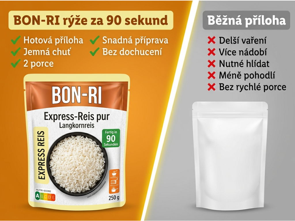 BON-RI hotová dlouhozrnná rýže do mikrovlnky 250 g - srovnání