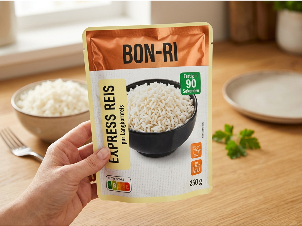 BON-RI hotová dlouhozrnná rýže do mikrovlnky 250 g - balení v ruce
