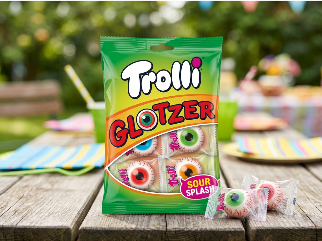 Trolli Glotzer kyselé želé oči 4 ks, 75 g - party prostředí