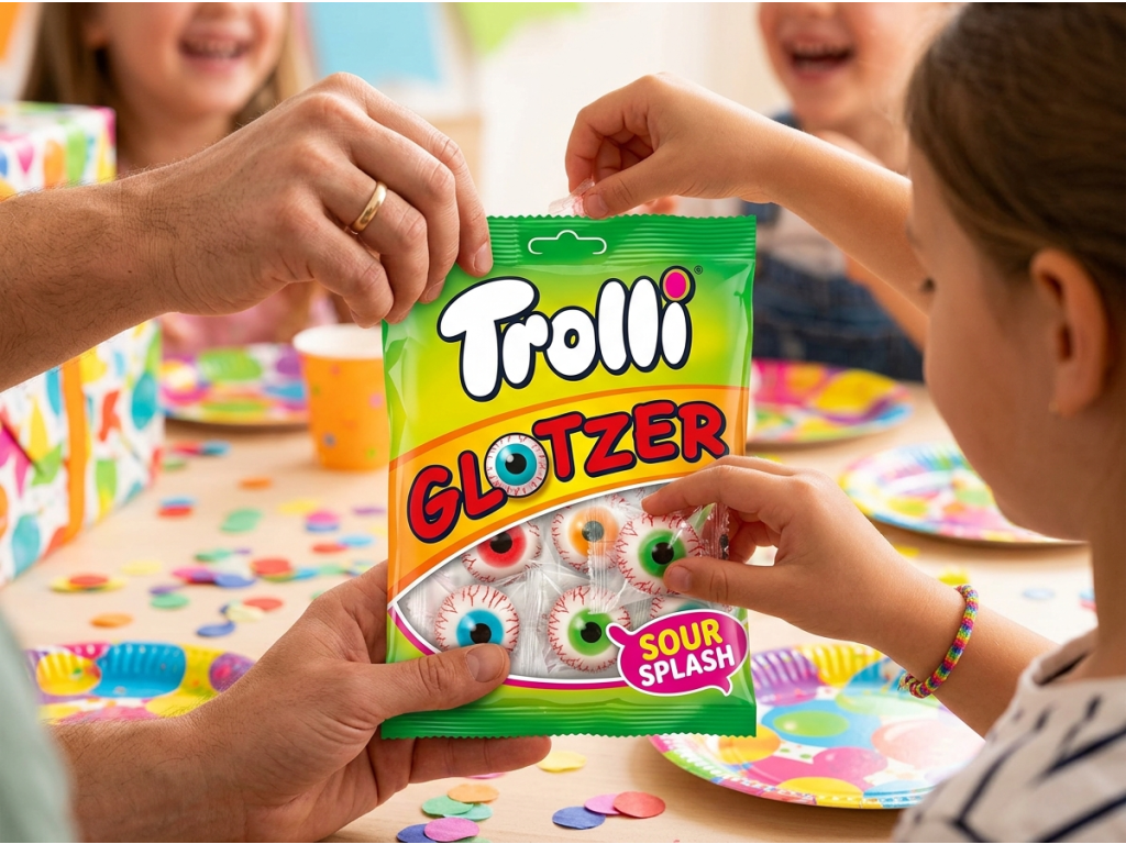 Trolli Glotzer kyselé želé oči 4 ks, 75 g - ochutnávání