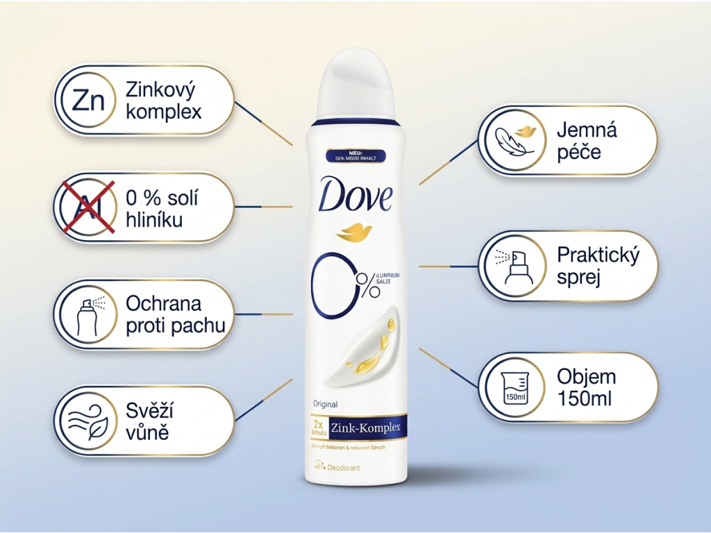 Dove deodorant Original 150 ml - infografika