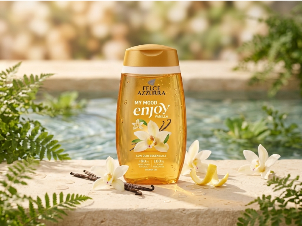 Felce Azzurra My Mood Enjoy Vanilla sprchový gel 250 ml - vanilka a petit grain