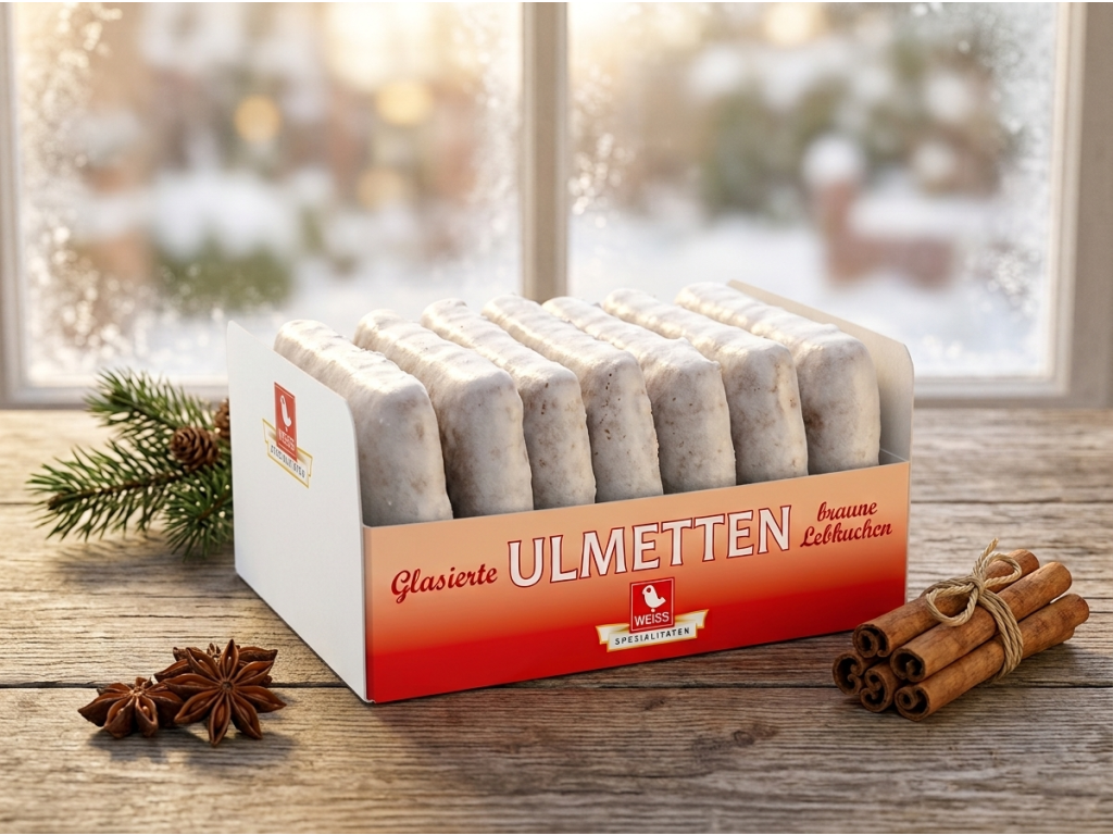 Weiss Ulmetten kořeněné perníky s cukrovou polevou 7 ks, 175 g - perníky v zimním prostředí