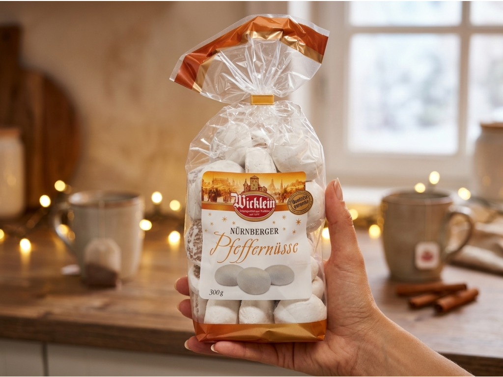 Wicklein glazované norimberské perníčky 300 g v ruce