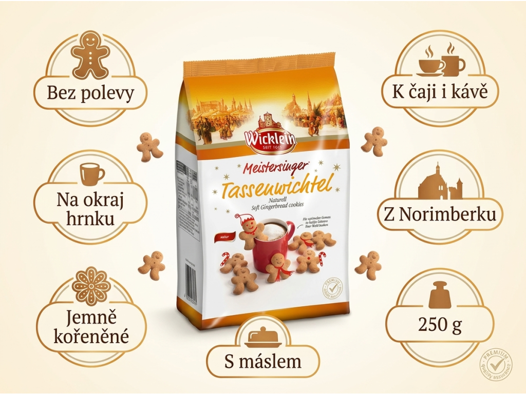 Wicklein perníkové postavičky na hrnek bez polevy 250 g - hlavní výhody