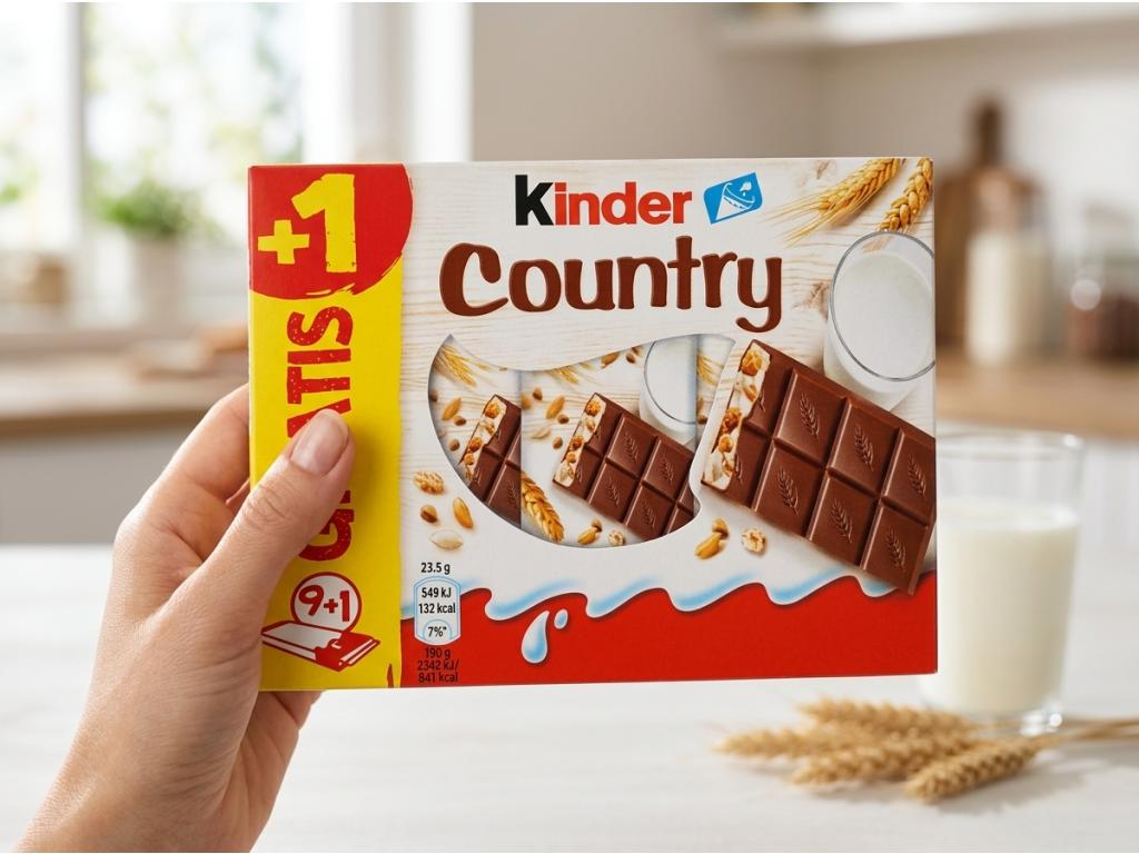 Kinder Country 9+1 držené v ruce