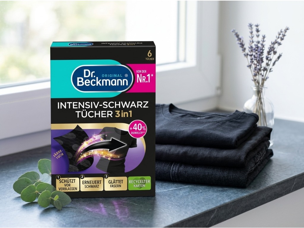 Dr. Beckmann ubrousky pro intenzivní obnovu černé barvy 3v1, 6 ks - péče o černé textilie