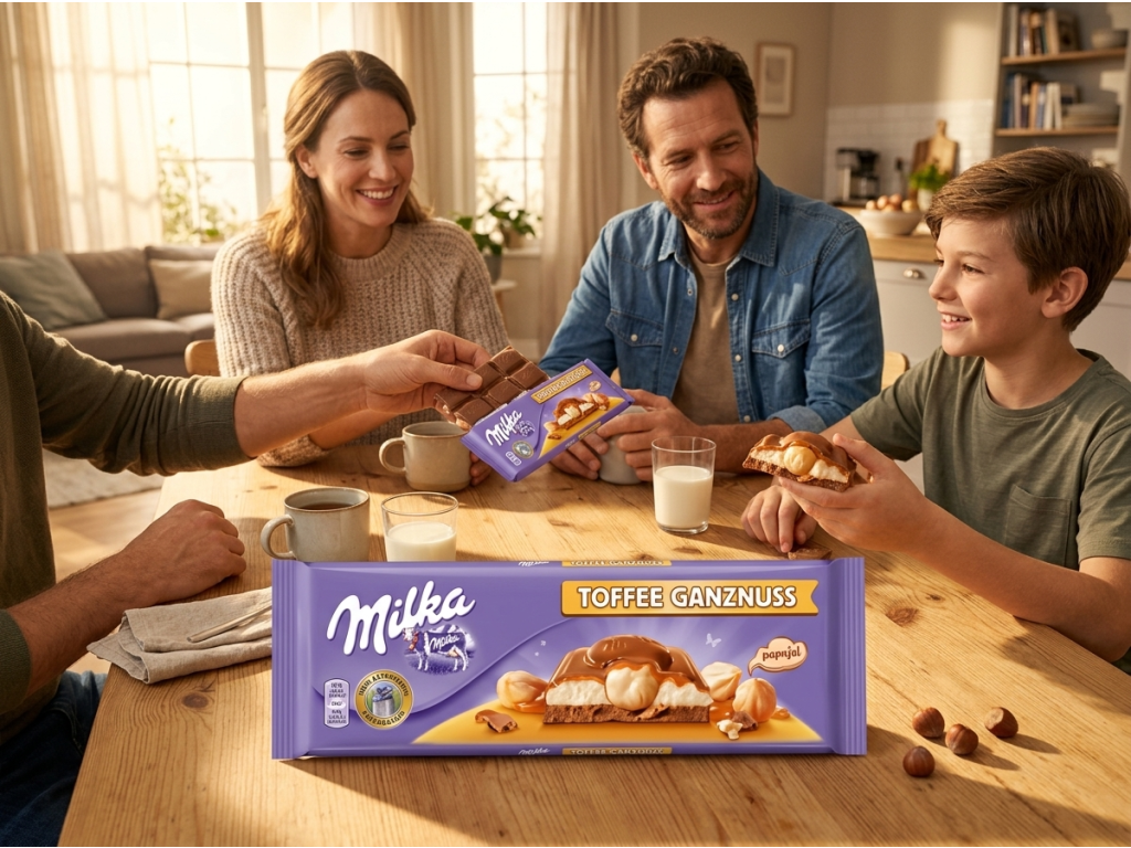 Sdílení čokolády Milka MMMAX s rodinou a přáteli