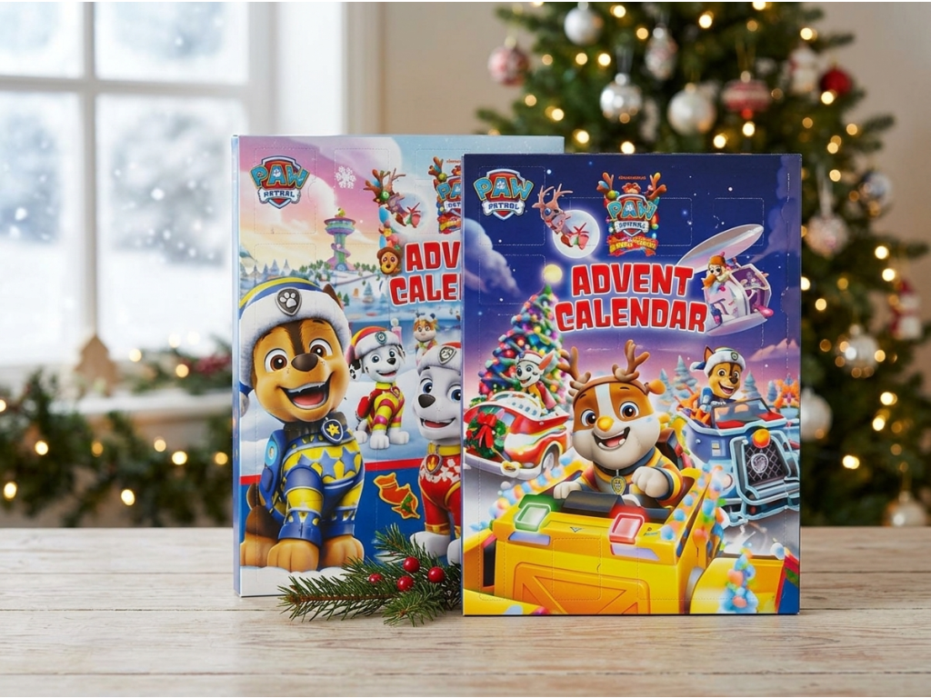 Paw Patrol adventní kalendář s mléčnou čokoládou 50 g – vánoční atmosféra