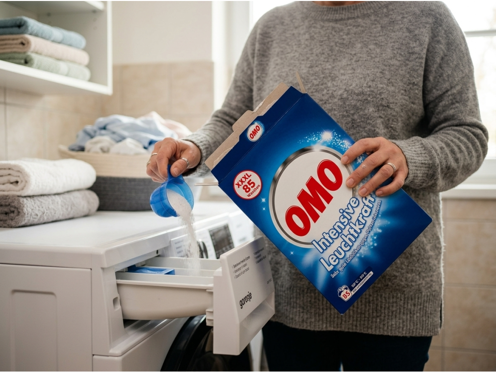 OMO Intensive Leuchtkraft - dávkování pracího prášku do pračky