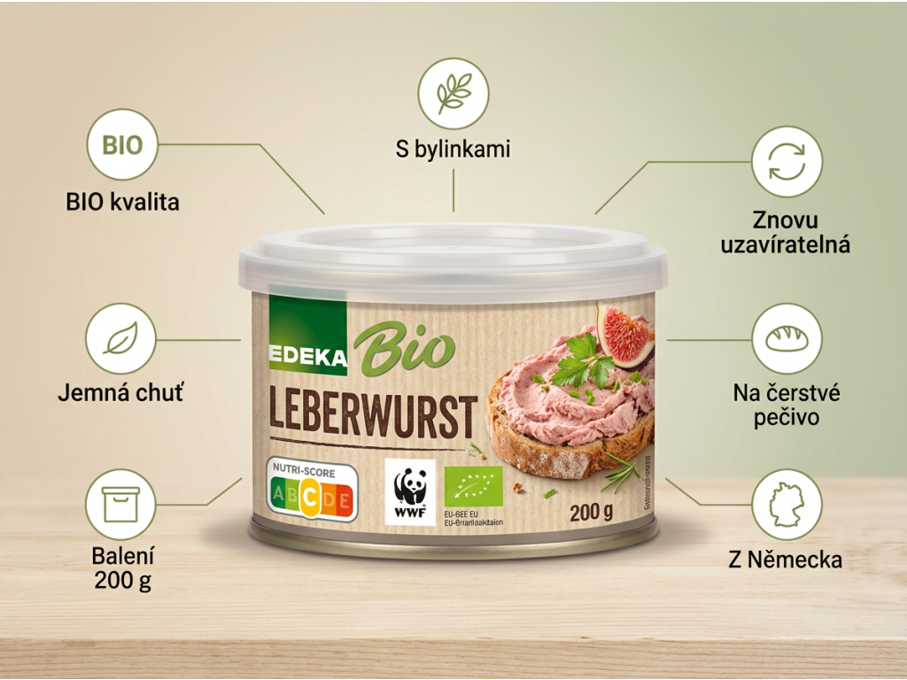 EDEKA Bio játrová paštika s bylinkami - hlavní výhody