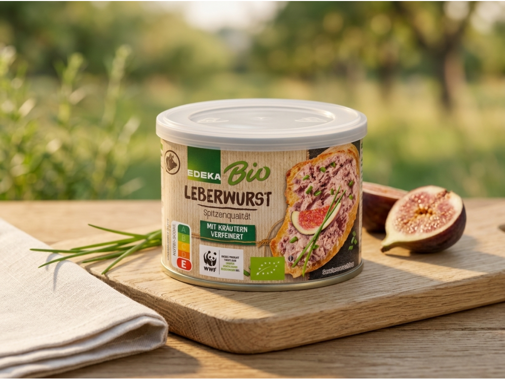 EDEKA Bio játrová paštika s bylinkami v přírodně laděném prostředí