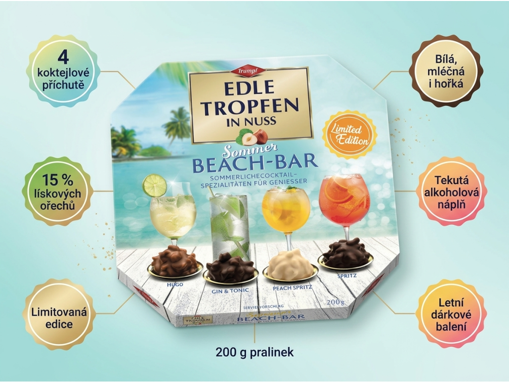 Trumpf Edle pralinky s oříšky Letní koktejlový bar 200 g – přehled hlavních vlastností