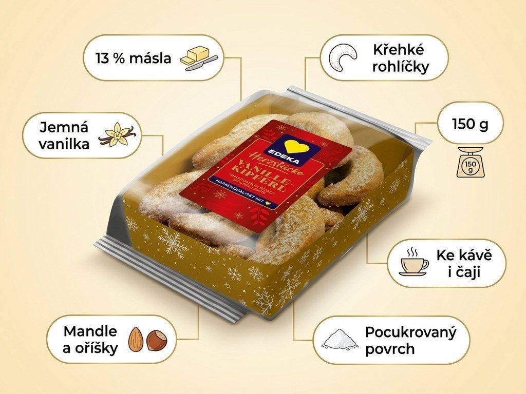 Edeka vanilkové rohlíčky - přehled vlastností