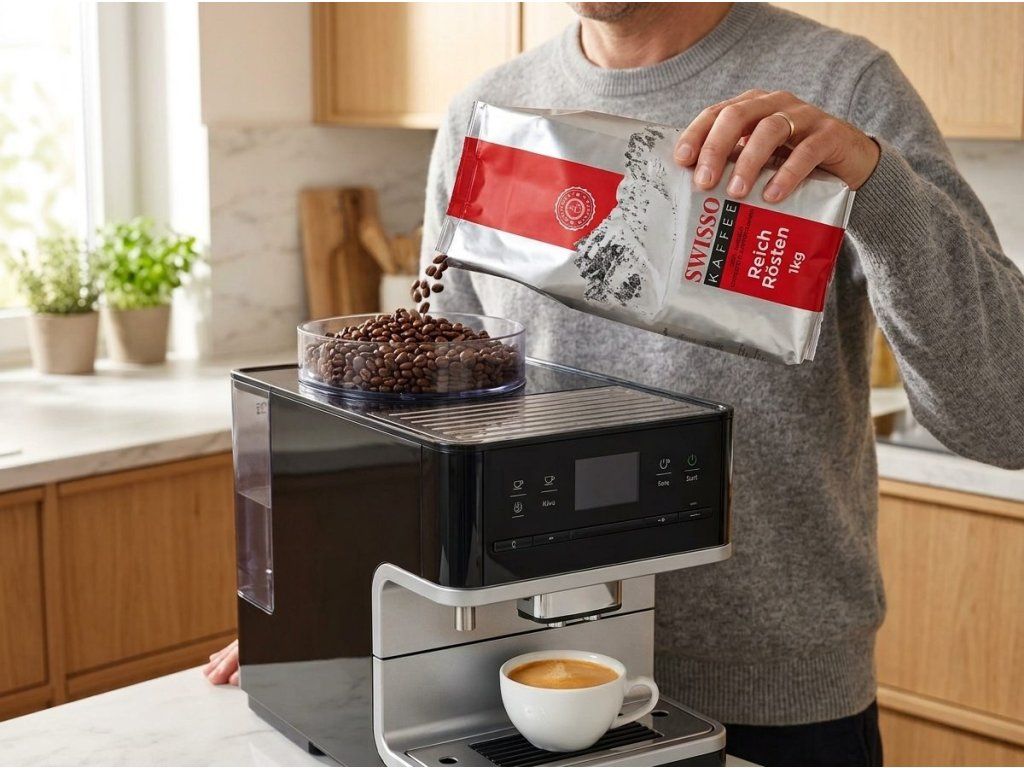 Příprava kávy Swisso v automatickém kávovaru