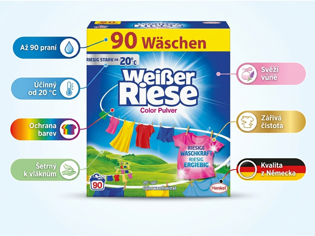 Weisser Riese Color prací prášek - přehled benefitů