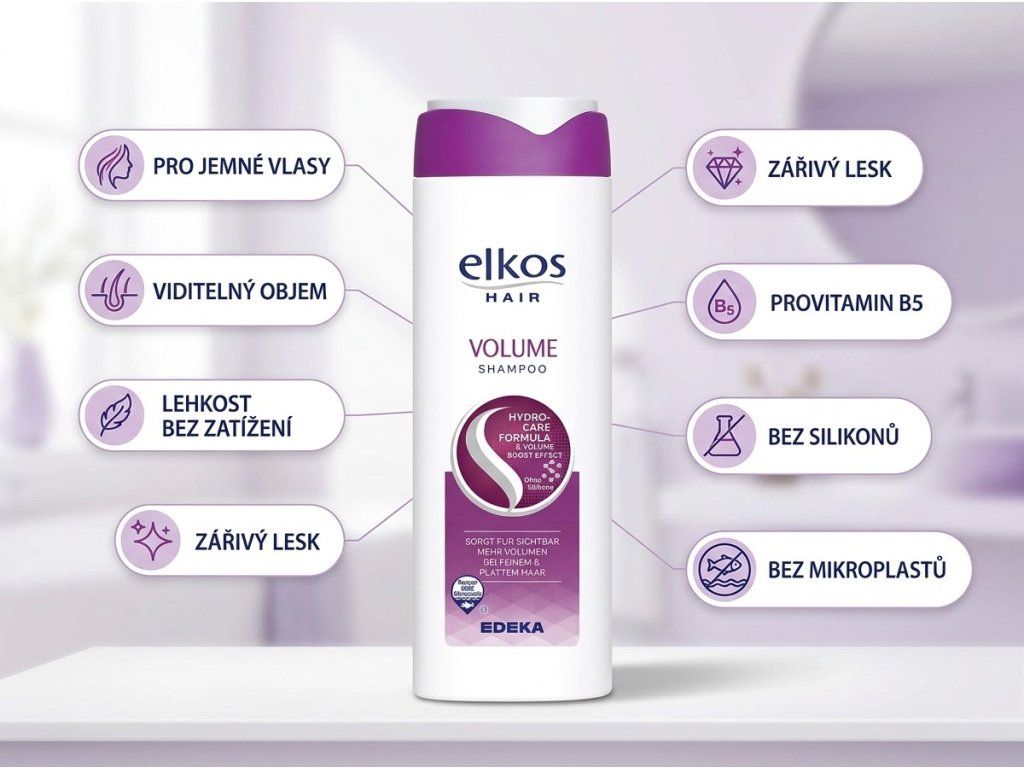 Elkos Hair šampon pro objem - hlavní vlastnosti