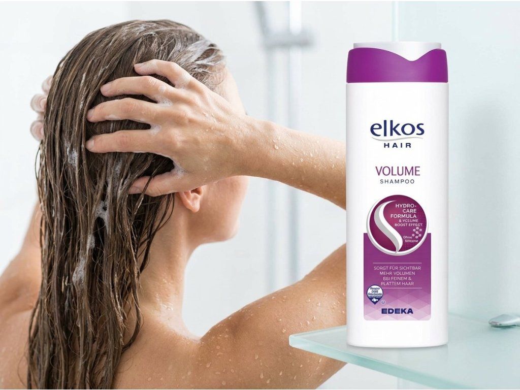 Použití šamponu Elkos Hair Volume při mytí vlasů