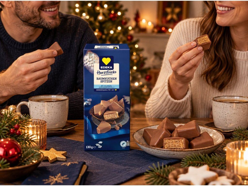 Edeka Herzstücke vrstvené dortové špičky v mléčné čokoládě s marcipánem 130 g – interaction
