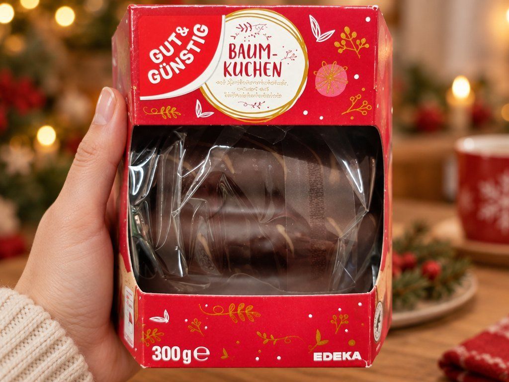 Červená krabička koláče G&G v ruce