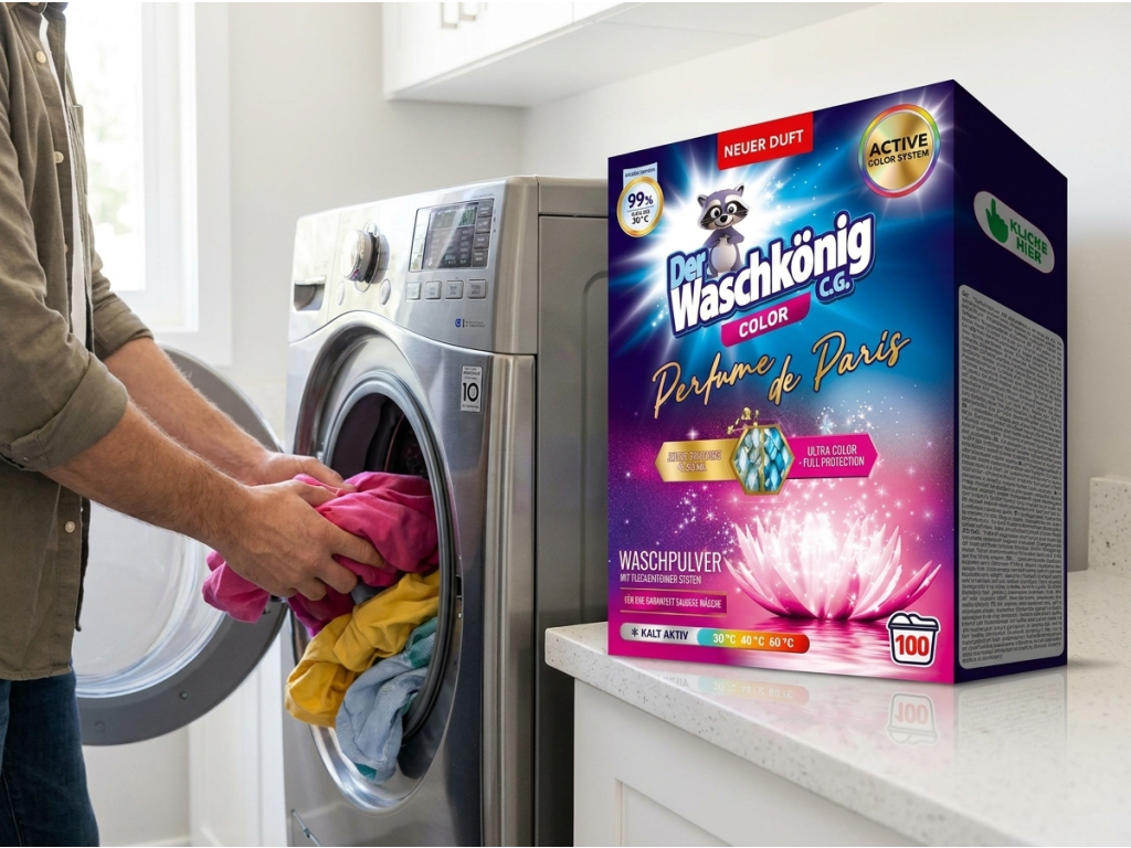 Waschkönig Perfume de Paris Color při praní barevného prádla