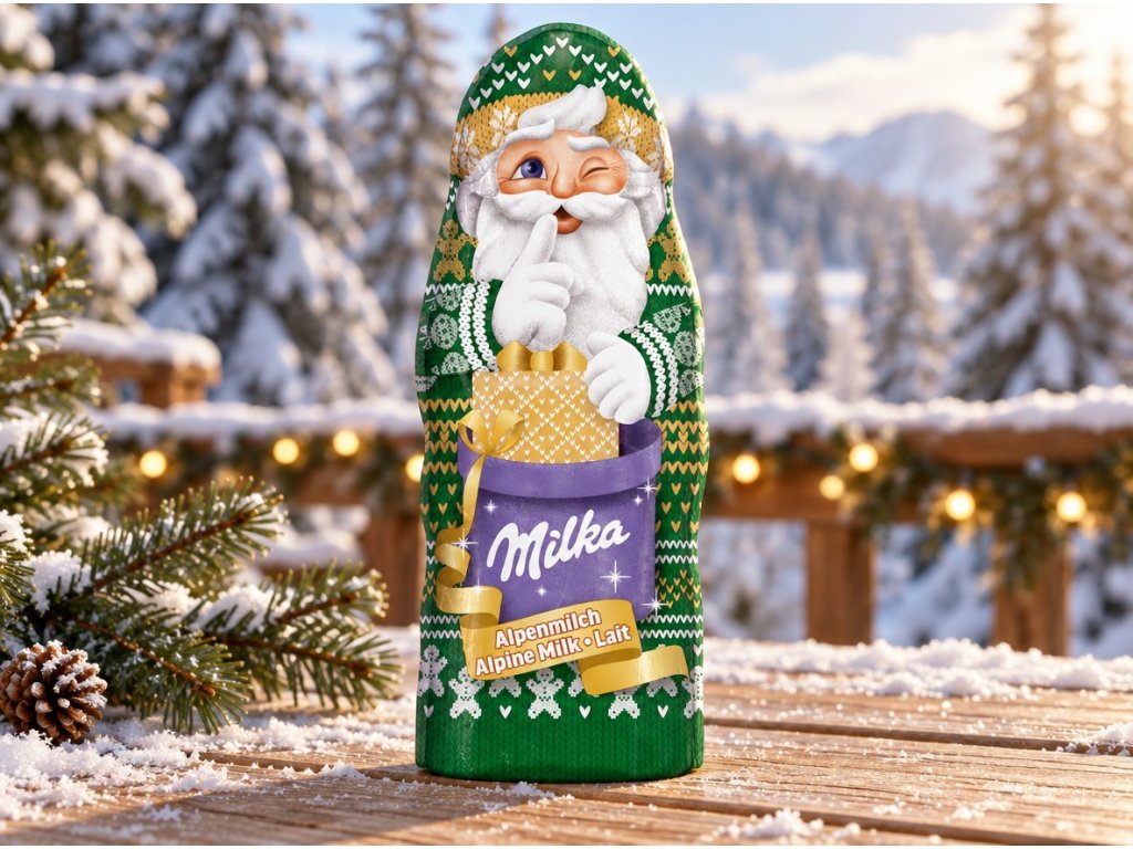 Milka vánoční Mikuláš 90 g – vánoční figurka v zimním prostředí