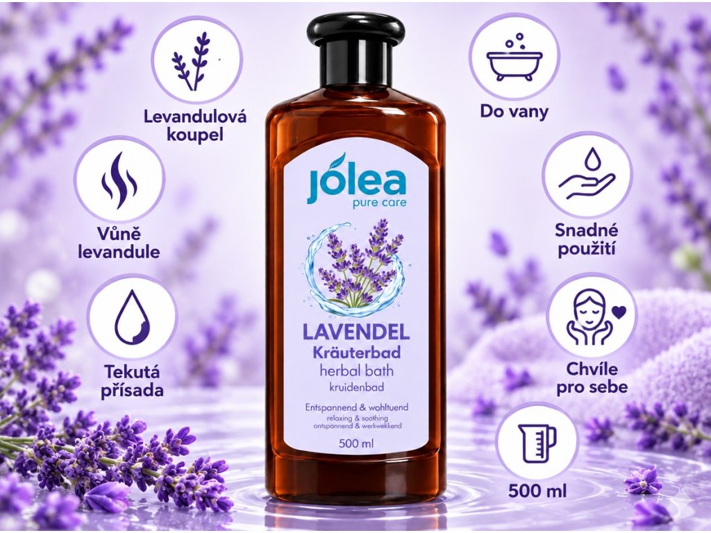Jolea levandulová bylinná koupel 500 ml – infographic