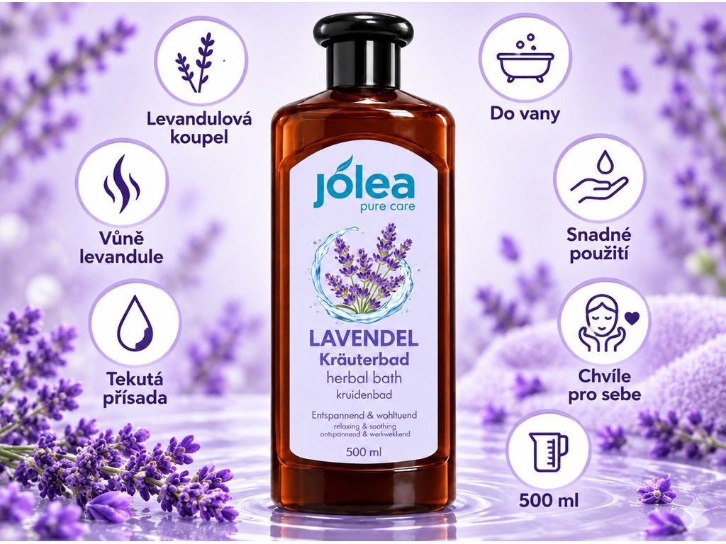 Jolea levandulová bylinná koupel 500 ml – infographic
