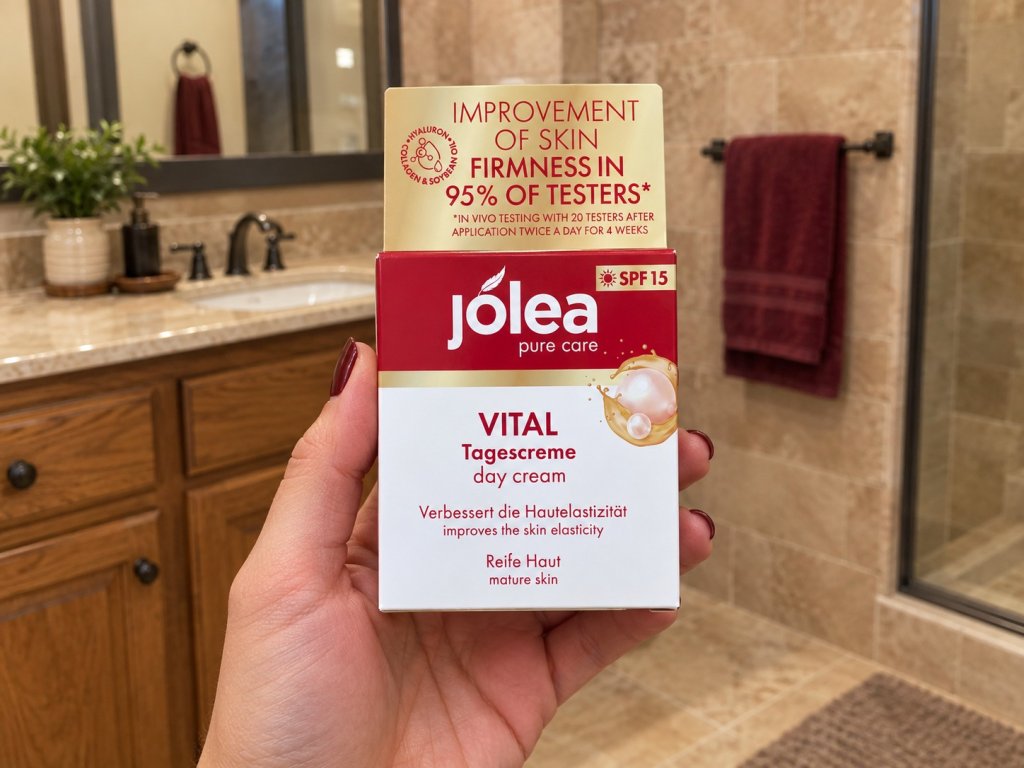 Jolea Vital denní krém pro zralou pleť se SPF 15 50 ml / 4311596040865 – v ruce