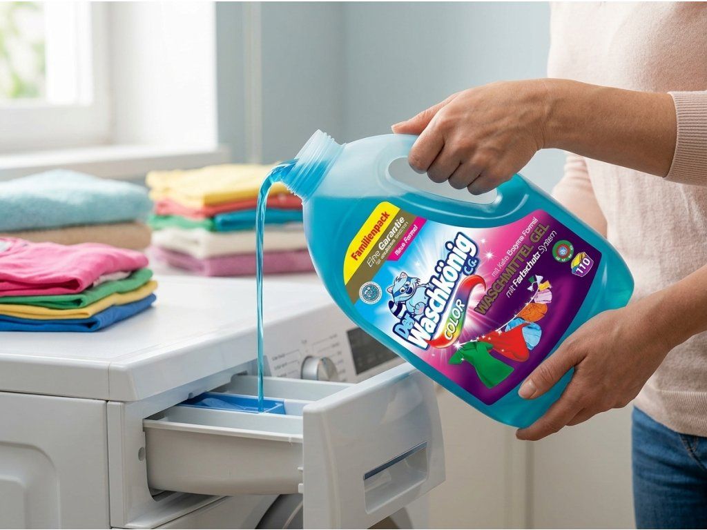 Waschkönig Color gel na praní barevného prádla 3,305 l (110 praní) - použití pracího gelu