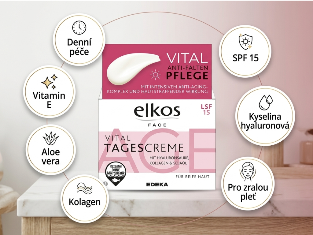 Elkos Vital Anti-Aging denní krém - přehled benefitů