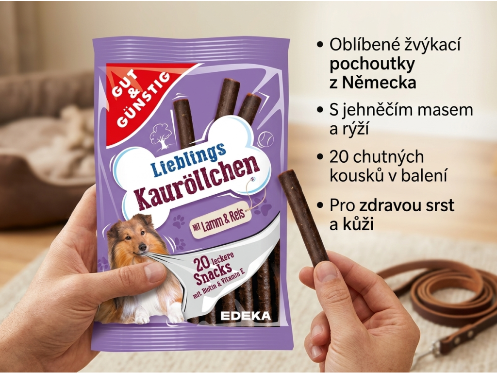 G&G Žvýkací trubičky s jehněčím a rýží v ruce