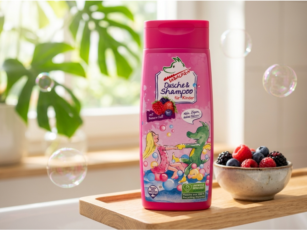 Tabaluga sprchový gel a šampon pro děti v přírodním prostředí