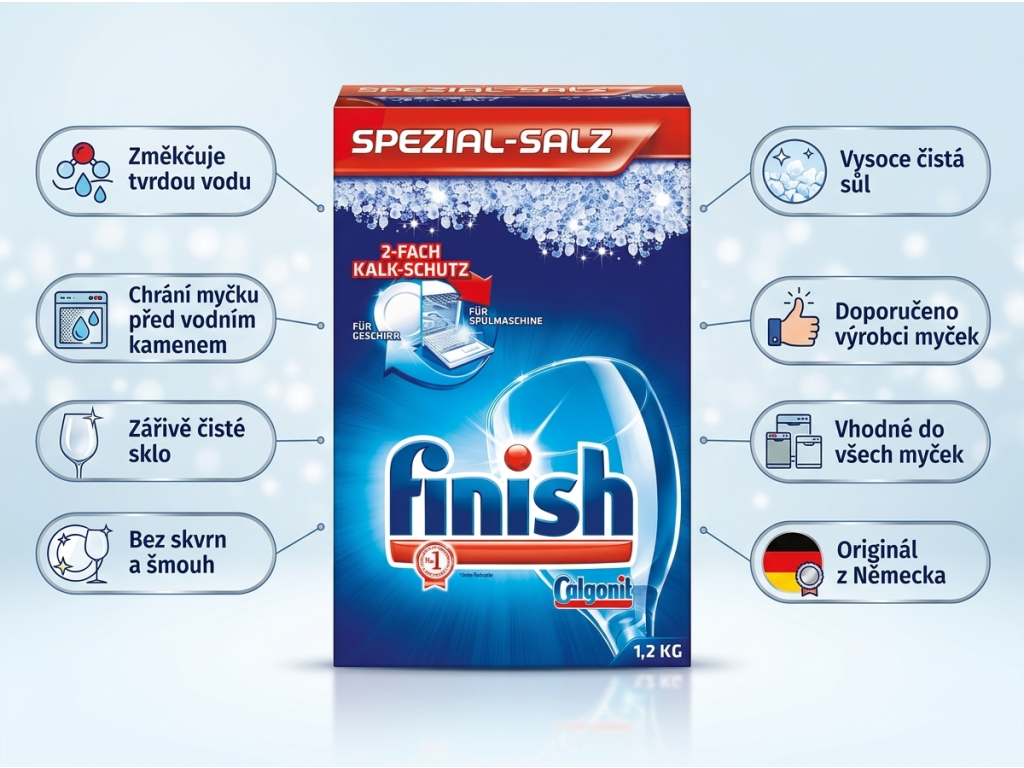 Finish sůl do myčky - přehled výhod