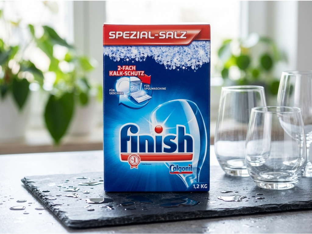 Finish sůl do myčky - čisté sklenice a voda
